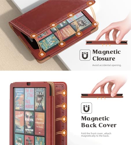 Image of MoKo Case for 7 inch /6.8 inch Kindle Paperwhite(12th /11th Gen-2024 /2021) and Kindle Colorsoft Signature Edition, Slim PU Shell Cover Case with Auto-Wake /Sleep for Kindle Paperwhite 2024, Vintage Twill