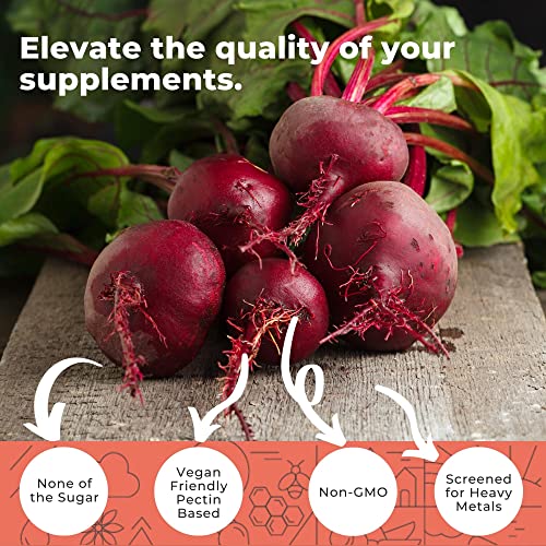 Eleva Nutrition Sugar-Free Beet Root Gummies With 1,500Mg Of Beet Root Per Serving - Rich In Vitamin C & Folate (Vitamin B9) - No Sugar, No Corn Syrup - 45-Day Supply (90 Beet Gummies) #TOP2