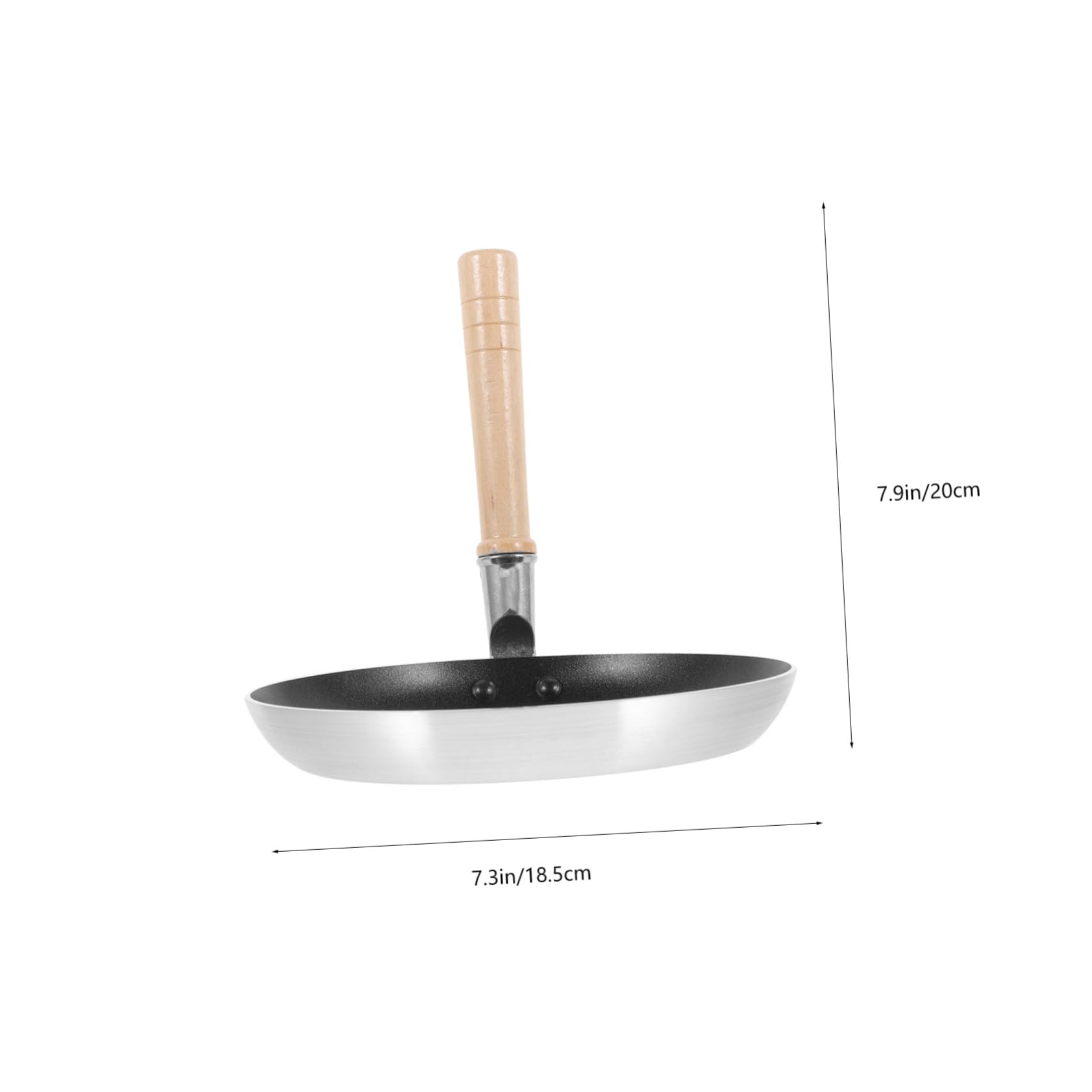 Padella per Uova e Frittate Manico Pratico in Legno, Fondo Antiaderente da 19 CM, Compatta e Resistente, per Uso Quotidiano in Cucina