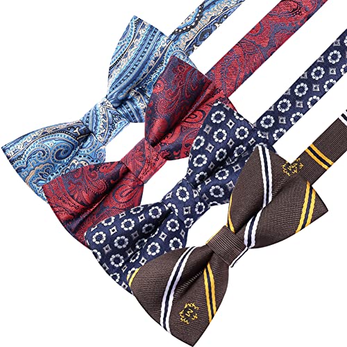 Image of AUSKY 8 PACKS Elegant Adjustable Pre-tied Bow Ties for Men Boys (1&4&5&6&8 Pack for option)