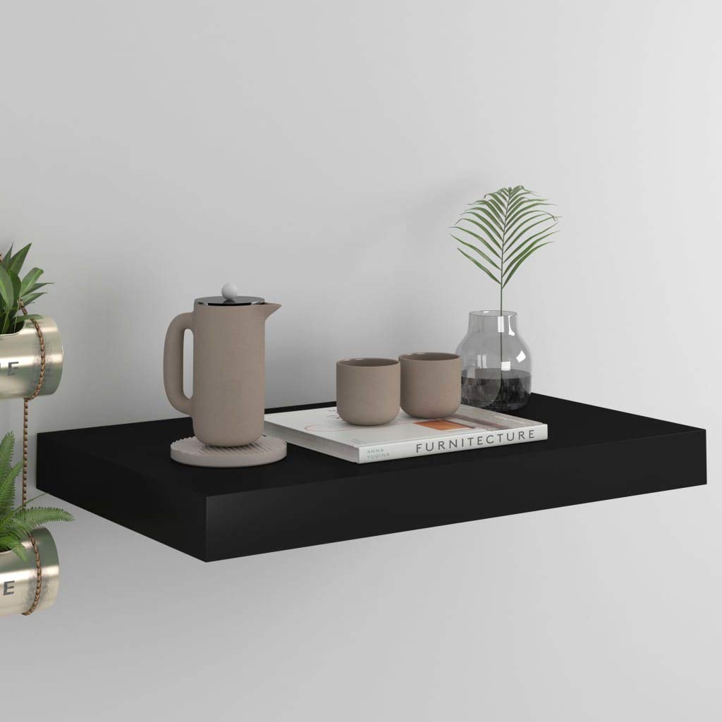 TYUHDUYUR Floating Shelf Wall Shelves & Ledges Floating Wall Shelf Black 40x23x3.8 cm MDF Furniture