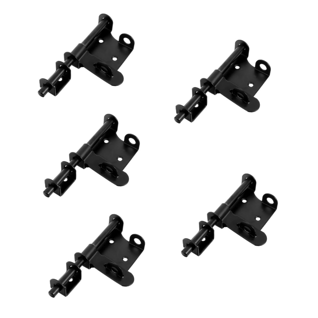 TOPBATHY 5 Pezzi Chiusura a vista del bullone della porta cancello inossidabile cromo con serratura porta lucchetto porta serratura di sicurezza per porta scorrevole fermo della porta Black