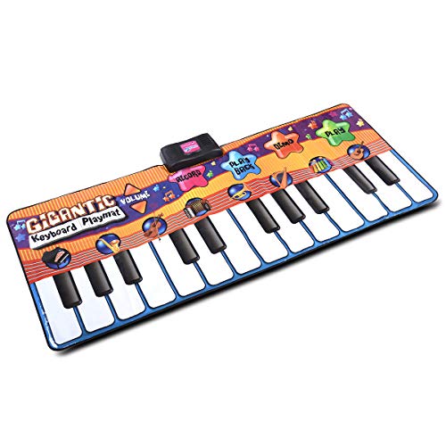 COSTWAY Kids Pianomat 180 x 75 cm, Touch Play Vloermat, 24 Toetsen Elektrische Piano Speelmat, Opvouwbare… - Image 8