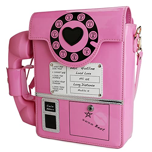 Image of QiMing Retro dial telephone Crossbody Shoulder Bag,Pu Movable microphone Purse for Women