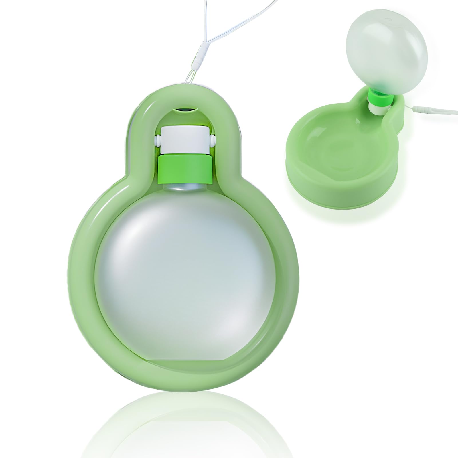 XiXiRan Botella de Agua Perros Plegable, Botella de Agua Perros Portatil, 350 Ml Viaje Caminar Perros Botella Agua, Prueba de Fugas Bebedero Perro, Amarillo y Verde (Verde, Pequeño)