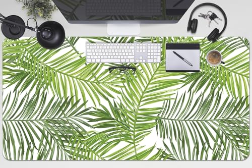 Tapis de bureau vinyle palmier 100x50 cm imperméable et antidérapant pour protéger votre espace