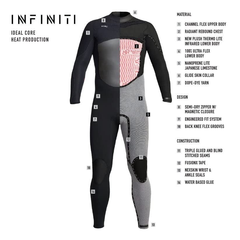 XCEL Mens Infiniti 4/3mm Fullsuit Wetsuit - Gunmetal '21 | Small