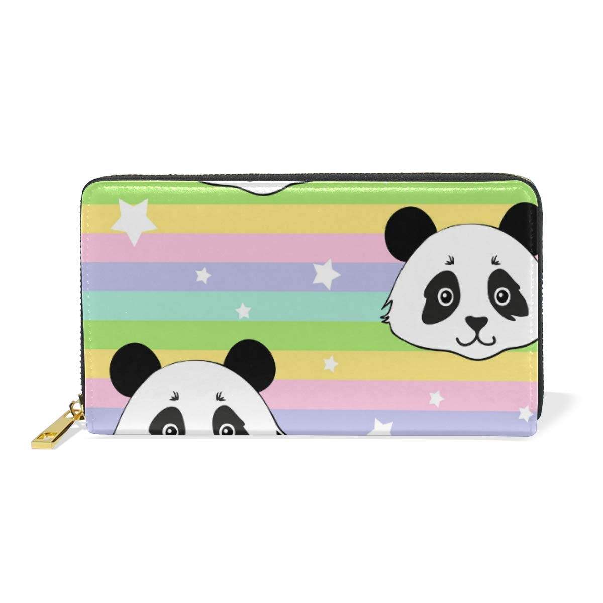 Portefeuille long en cuir véritable avec panda idée cadeau originale multicolore - 6
