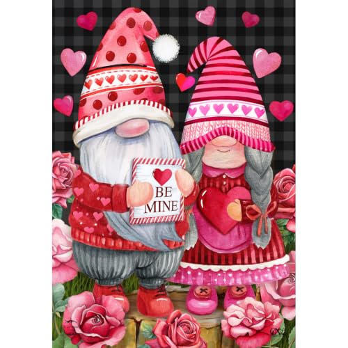 Briarwood Lane House Flag 40x28 For Outdoor Valentine's Gnomes Humor For Valentine's House Flag