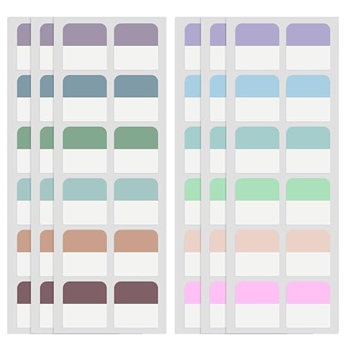 240 Pcs Sticky Index Tabs, Colored Book Sticky Tabs for Notebooks, Repositionable Page Tabs for Notebooks File Classification,12 Colors (1 Inch) - Morandi - 1 Inch