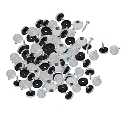 Aexit Bathroom Round quality Parts Stainless Steel Mirror Screw Cap Nail 18mm Dia 100pcs Model:52as640qo657
