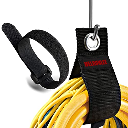 Extension Cord Organizer, HELHUNLEE Portable Hook and Loop Storage Straps, Cord Wrap Keeper for Basement, RV, Hose, Rope Wrap