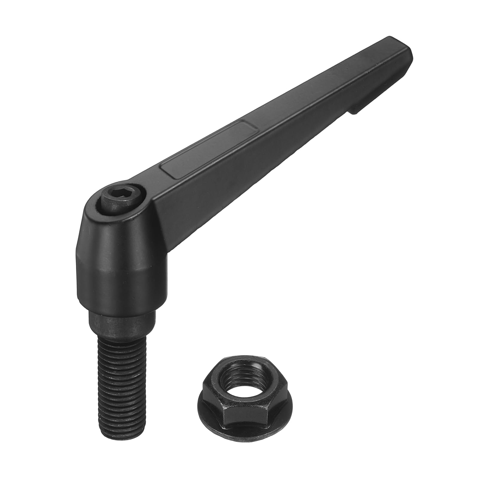 sourcing map Adjustable Clamping Lever Handles, M16x40mm Zinc Alloy Male Thread Stud Knobs with Nuts Quick Release Bolt Rotating Screw Handles for Lathes Woodworking, Black