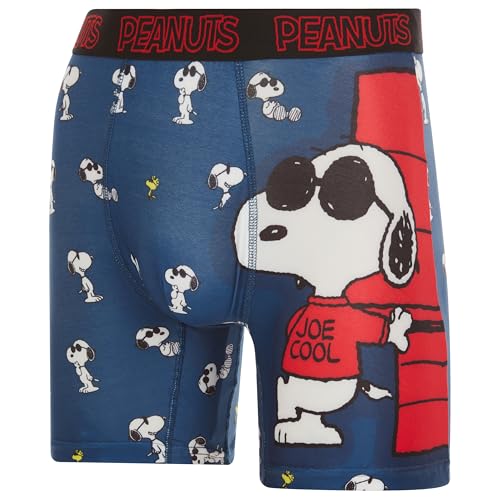 Mens Boxer Briefs - 1 Pack/3 Pack Peanuts Snoopy Soft Stretch No Chafe Boxers for Men - Breathable Mens Underwear3