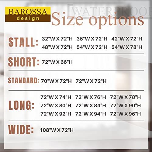Barossa Design Waterproof Fabric Shower Curtain or Liner Microfiber 72" W x 96" H - Floor to Ceiling Extra Long, Hotel Quality & Machine Washable White Shower Liner for Bath Tub, 72x96 Inches by Barossa Design - Image 7