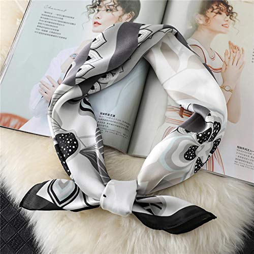 Schal Halstuch Weiblicher Seidenhalsschal Buchstabe D Drucke Quadratische Haarschals Foulard Head Band Schals Und Wickel Halstuch Bandana 70 * 70Cm