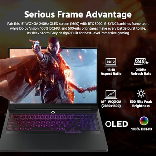 Image of Lenovo Legion Pro 7i 16 inch WQXGA OLED 240Hz Gaming Laptop, Intel Ultra 9 275HX, GeForce RTX 5090, 32GB DDR5, 3TB Storage(2TB SSD&1TB Docking Station Set), RGB Backlit Keyboard, WiFi 7, Win 11, Black