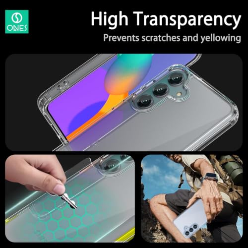 Image of ONES for Samsung Galaxy S26 Slim Case Clear, [PC + TPU Hybrid] [Military-Grade Drop Guard ] [Anti-Yellowing][ Anti-Slip ], Shockproof Silicone Hard Cover, Scratch Resistant, Transparent Case