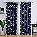 WUBODTI Navy Blue Nursery Blackout Curtains for Boys 84 Inch 2 Panel Sets, Space Theme Star Kids Curtains Room Darkening Noise Cancelling Window Drapes for Bedroom Living Room Nursery, 42 x 84 Inch