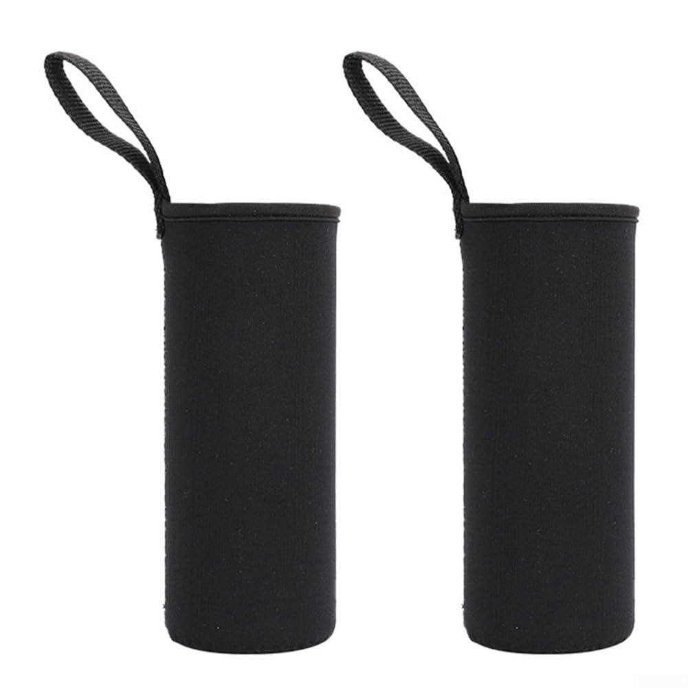 Pumixiy Thermal Sleeve Water Bottle Cover Insulated Protective Carrier Bag Neoprene Holder for 550ml 750ml 1000ml 1500ml Sports Bottles Outdoor Camping Hiking Travel 2 Pack(750ML black)