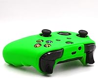 Vista 6 de FOTTCZ Juego de funda de silicona suave antideslizante para controlador Microsoft Xbox One que 1 funda de controlador verde + 8 tapas de agarre