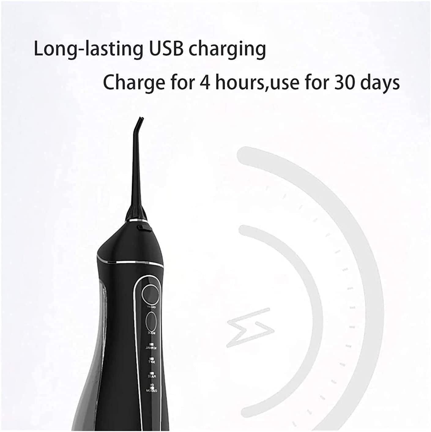 Flosser d'eau sans fil pour les dents, 20 0ML Irrigateur oral dentaire professionnel, portable et rechargeable IPX7 Nettoyant imperméable, nettoyeur de dents pour les voyages à la maison, les ac