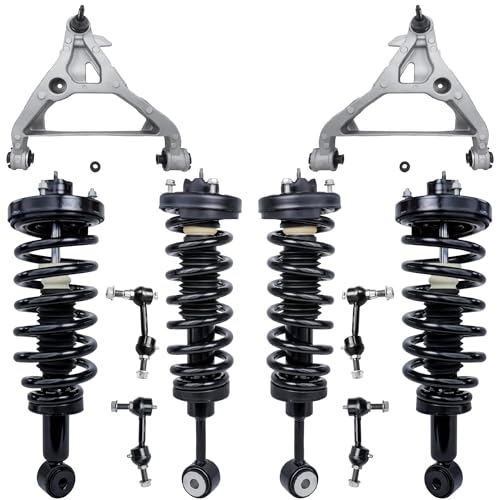 Image of Detroit Axle - 10pc Suspension Kit for Ford Expedition Lincoln Navigator 2003 2004 2005 2006 Front Rear Ready Struts Sway Bar End Links Front Lower Control Arms w /Ball Joints Replacement
