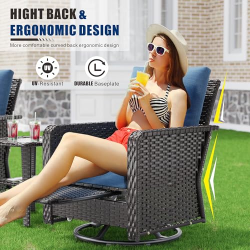HWB-3-Pieces-Outdoor-Patio-Furniture-Set-Padded-Rocking-Chair-with-Retractable-Footrest-Bistro-Table-and-Chairs-Set-of-2-Swivel-Glider-Rocker-Chair-Couch-with-Cushions-for-Front-Porch-Balcony-Garden HWB 3 Pieces Outdoor Patio Furniture Set Padded Rocking Chair with Retractable Footrest Bistro Table and Chairs Set of 2 Swivel Glider Rocker Chair Couch with Cushions for Front Porch Balcony Garden