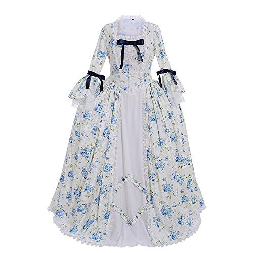 PGY Robe Rococo Dress Imprimée en 3D Victorienne Robe Marie Antoinette Vêtement Médiéval Vintage Sur Mesure XL