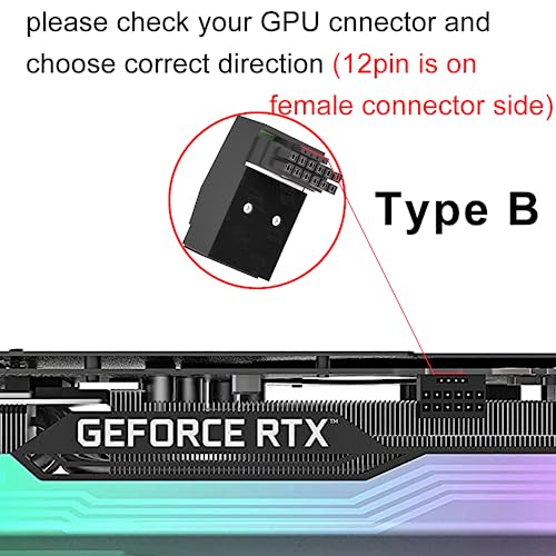 12VHPWR 90 Degree Adapter: 16 Pin GPU Power Connector 600W Pcie5.0 Right Angle Power Adapter for 12+4pin RTX 3090Ti 4070Ti 4080 4090 Graphic Card GPU (Type B)