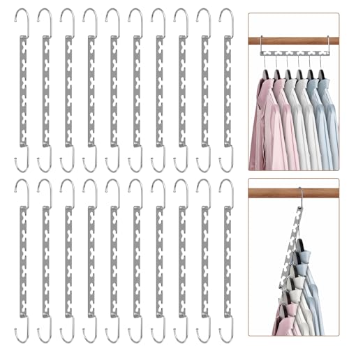 Space Saving Hangers for Clothes 20 Pack, Sturdy Metal Hangers