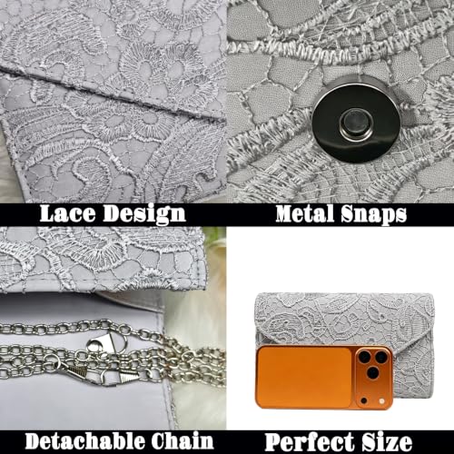 Image of 2026 Lace Embroidered Clutch Dressy Purse Envelope Evening Bag