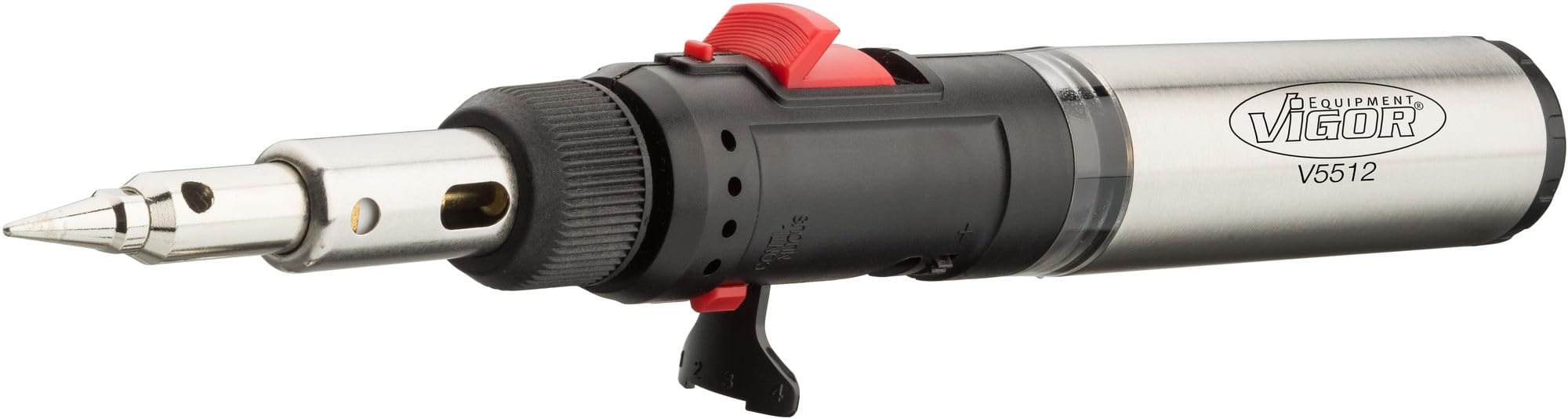 ViGOR Set di saldatori a gas V5512 I 7 diversi tori I Combina saldatore, torcia e pistola ad aria calda I 12 pezzi singoli