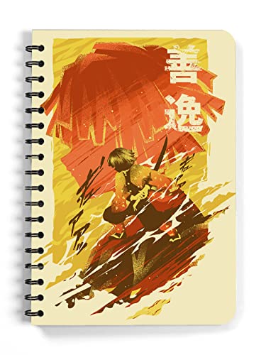 Image of ComicSense.xyz Anime Sketchbook Thunder Warrior, Thunder Breathing Printed A5 Spiral Drawing Sketch Book Unruled for Kids Students Gift (Pack of 2)