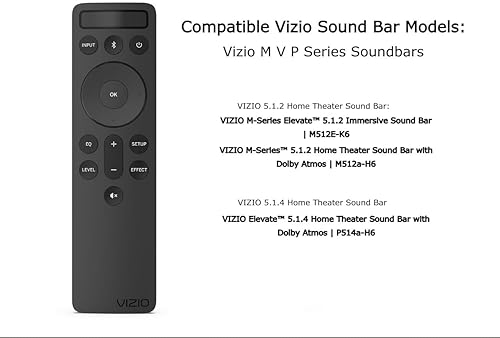 Miniatura 3 de Reemplazo OEM Bluetooth pantalla retroiluminada barra de sonido control remoto apto para Vizio 5.1.2 y 5.1.4 barra de sonido premium sistema de cine