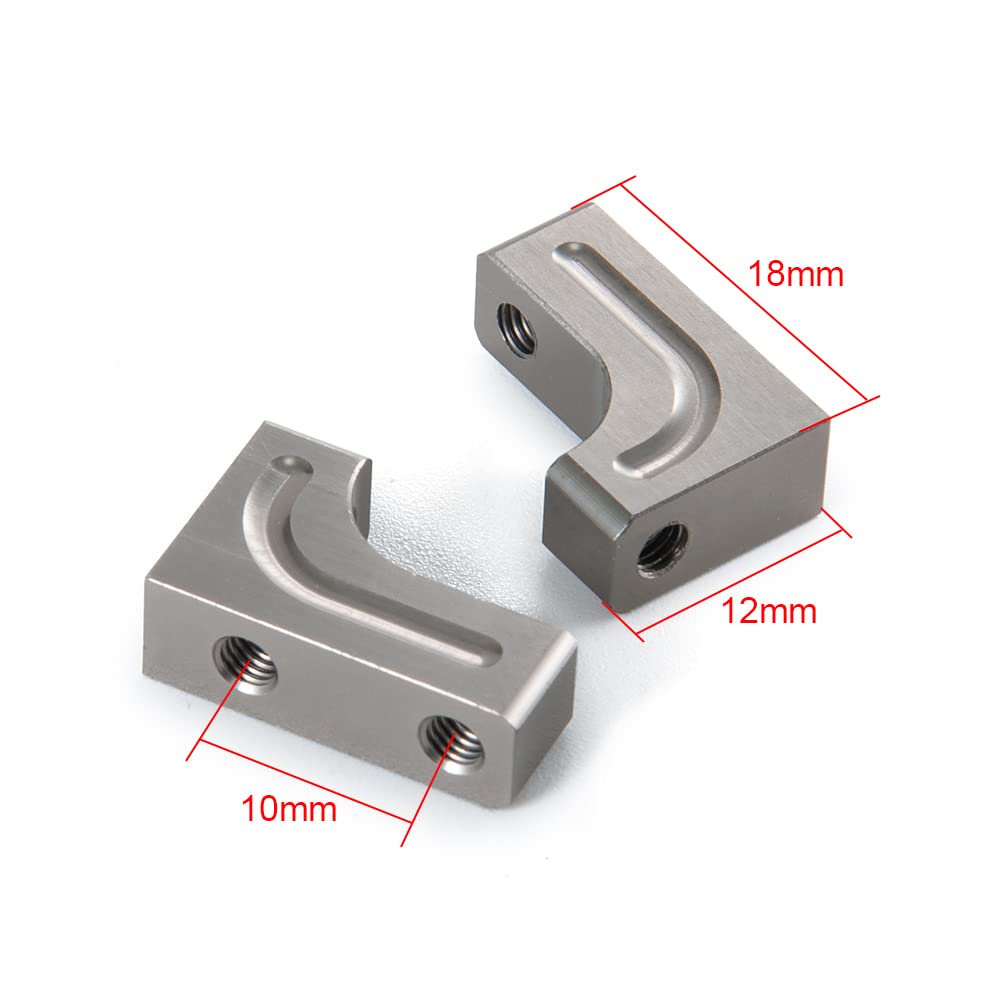 MORFUM 4PCS RC Aluminum Alloy Servo Mounts 1/10th RC Crawler Car CNC Machined Aluminum Servo Mount for SCX10 90047 Wrangler 1/10 RC Crawler Car Upgrades (Titanium)