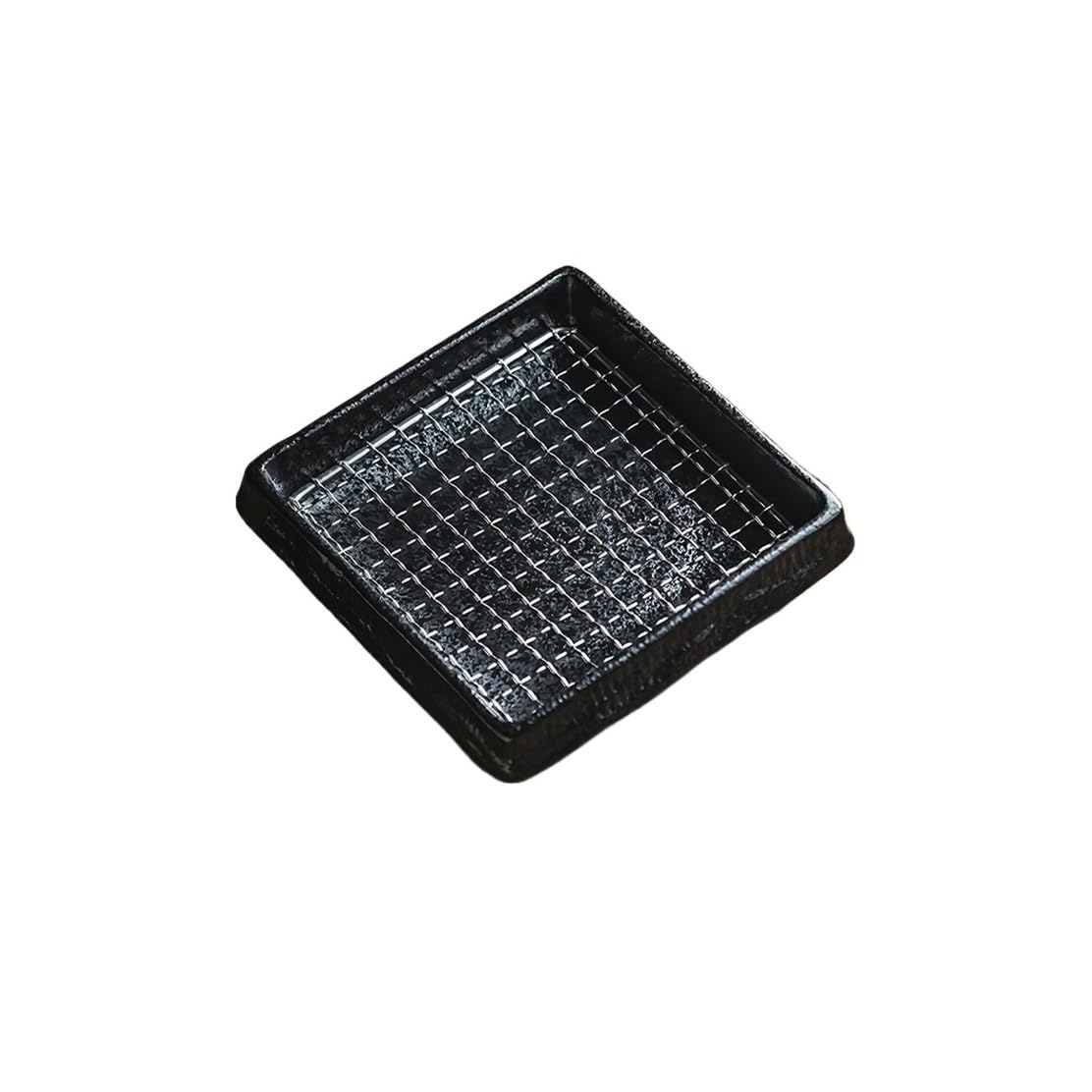 GFHTRELY Dinner Tray Square Snack Plate Barbecue Ceramic Dessert Plate Dinner Plate(A)