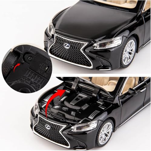 Image of 1 /32 Compatible for Lexus Ls500h Model Car, Zinc Alloy Pull Back Toy car with Sound and Light for Kids Boy Girl Gift (Black)