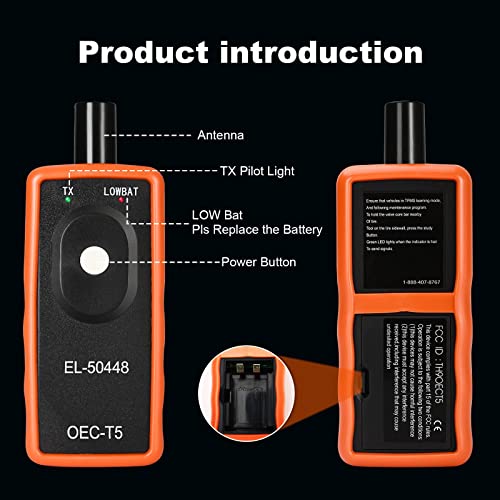 HUNBILFIN TPMS Relearn Tool for GM Auto Tire Pressure Monitor System Sensor Activation TPMS Reset Tool OEC-T5 EL-50448 for GM/Cadillac/Buick/Chevy Series Vehicles 2025 Edition