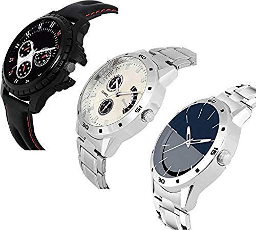 Acnos Premium Most Stylist Latest Attractive Assorted Combo Analog Three Watches for Men Pack of - 3, Multi-Colour - Image 4