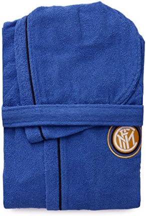 Accappatoio Con Cappuccio Ufficiale FC Internazionale Per Bambini, Micro Spugna 100% Cotone, Taglie 4-14 Anni, Colore Nero/azzurro - 4