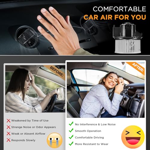 Image of HVAC Blower Motor 700236 Compatible with Chevy Silverado Traverse Compatible with GMC Acadia Sierra 1500 /2500 /3500 HD, Heater Blower AC Fan for GM3126135, PM9365, GM3126142 Blower Motor
