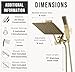 G-Promise All Metal 8-Inch Dual Square Shower Head Combo, Rain Shower Head, Handheld Shower Wand with 71-Inch Extra Long Hose, 3-Way Diverter, Adjustable Extension Arm, Brushed Gold