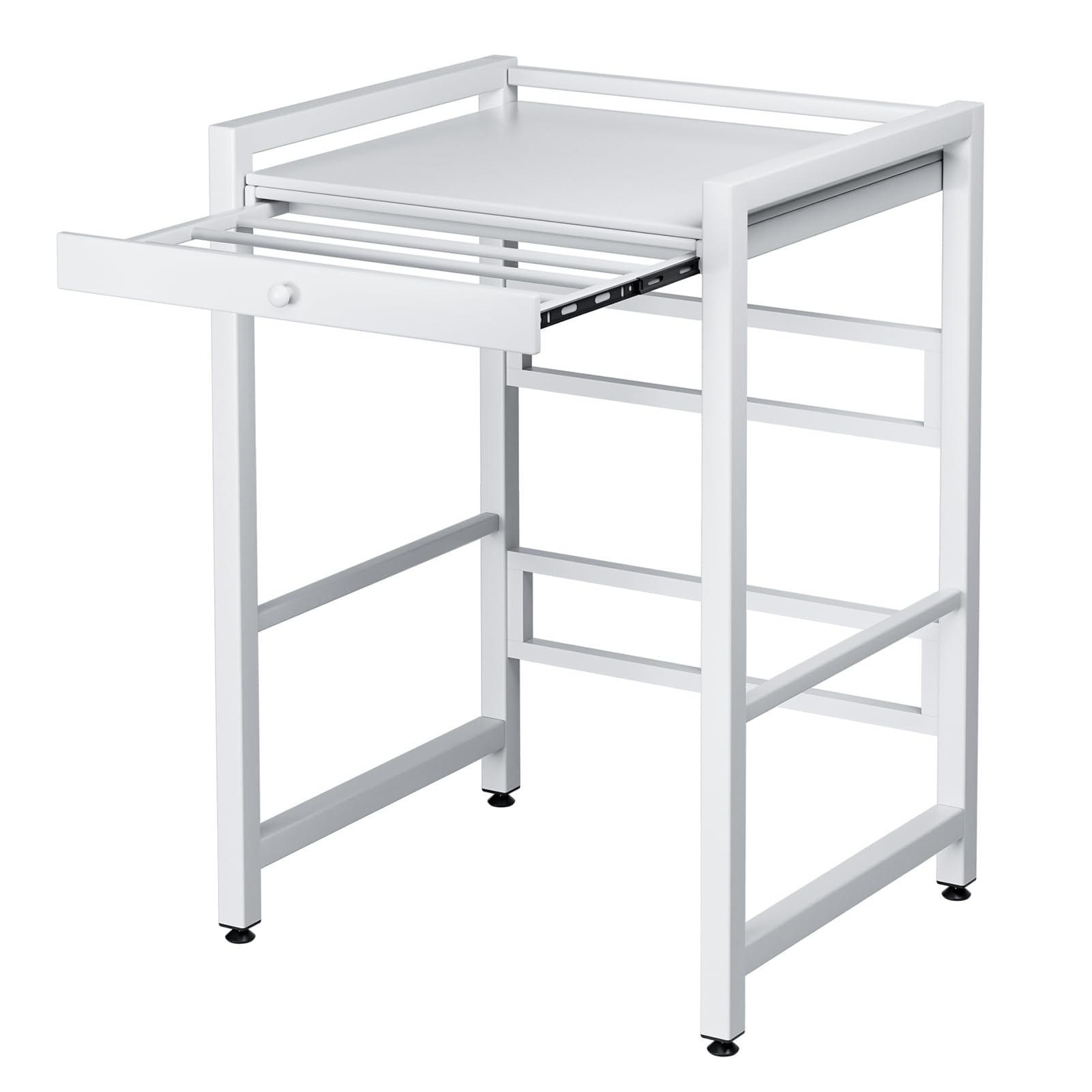 ulafbwur Over Washer and Dryer Shelves, Washing Machine Storage Shelves Utility Rack with Countertop, Space Saving Organizers Shelf for Bathroom (White)
