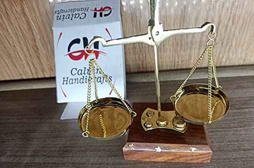 Báscula Decorativa Tradicional de Latón y Madera 20 cm miniatura 3