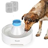 OWNPETS Pet Drinking Fountain, Quiet Automatic Electronic Cat Drinking Water Fountain with 3L/0.8Gallon Large Water Capacity, Double Filtration, Two Drinking Area and Mute Pump Design for Dog Cat