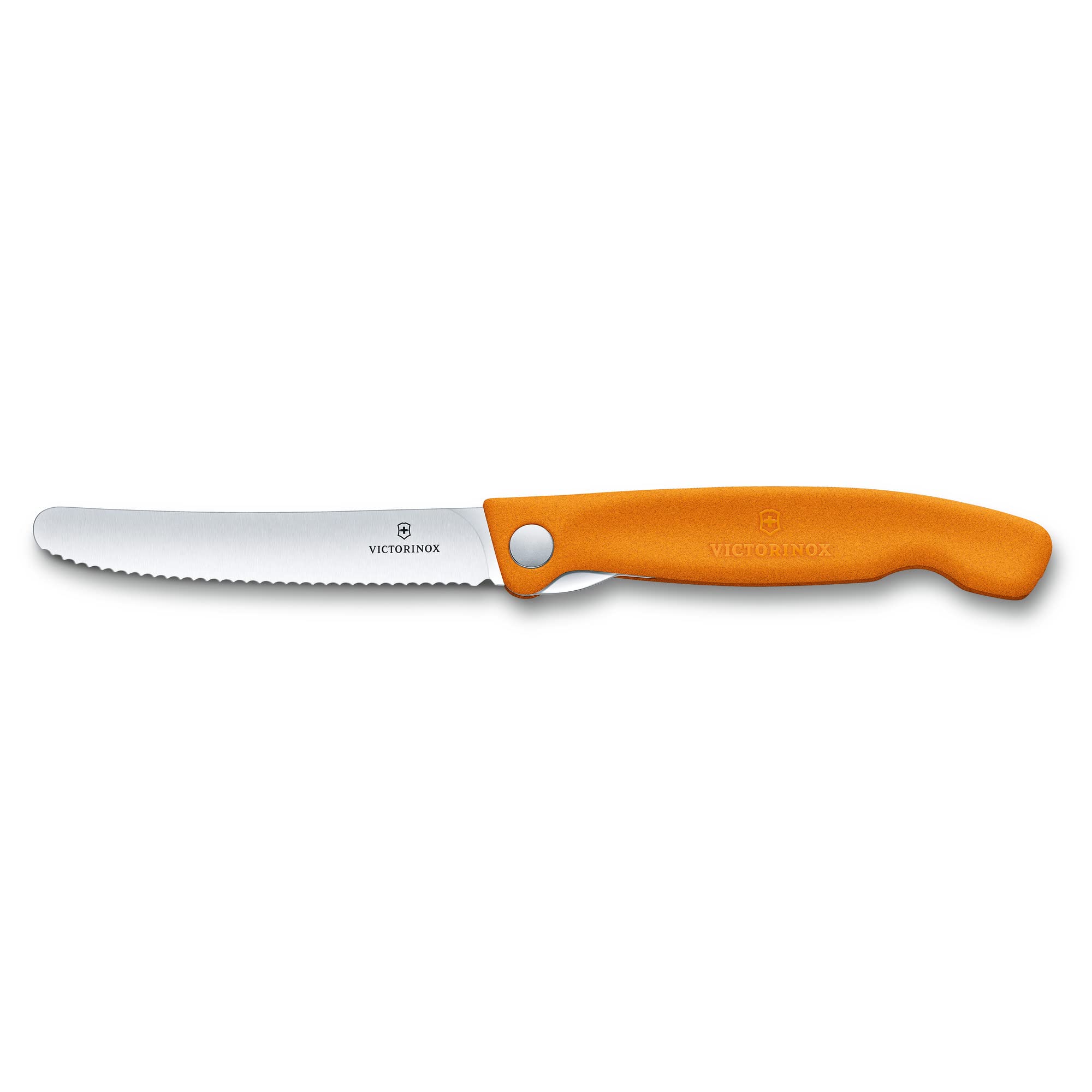 Victorinox Swiss Classic Foldable Paring Knife, Wavy Edge Orange 4.3 in
