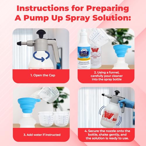 Image of Lucasol Pump Up Sprayer for Large-Area Disinfecting, Easy Handheld Empty Spray Bottle for Salon & Spa Multi Purpose Sanitizer - 48 Fl Oz Capacity