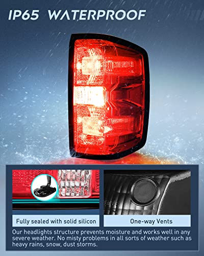 Image of Nilight Taillight Assembly Compatible with 2014 2015 2016 2017 2018 2019 Chevy Silverado 1500 2500HD 3500HD 2015-2019 GMC Sierra 3500HD 2019 Silverado 1500LD OE Style Rear Lamp Passenger Side