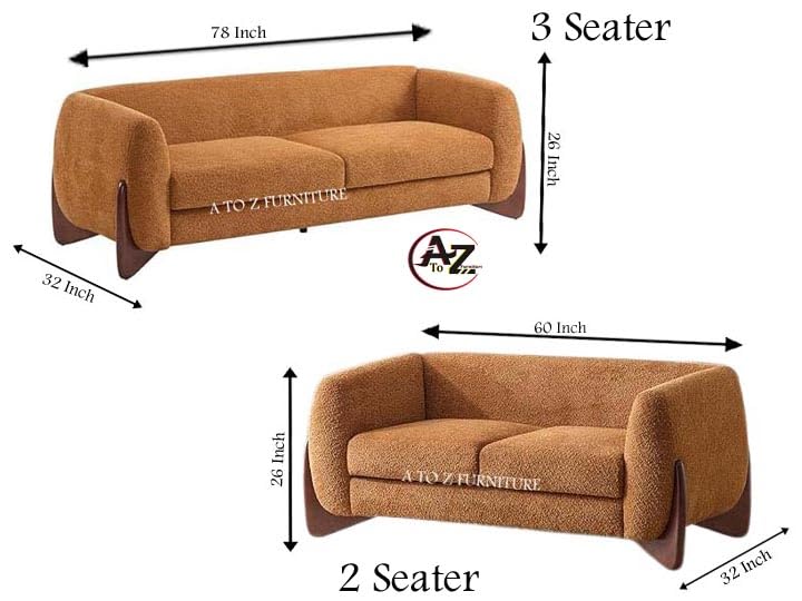 Image of A to Z Furniture Classic 3+2=5 Seater Sofa Set Luxury Chesterfield Leatherette Sofa in for Home Living Room & Office (Brown 3+2)
